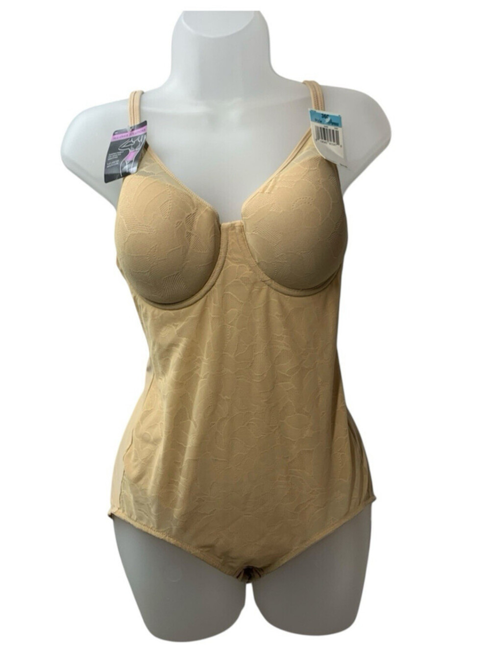 Bali DF6552 Women's Ultra Light Body Briefer Underwired Lightweight 36C Nude